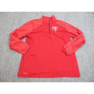 Tampa Bay Buccaneers Jacket Mens Large Red‎ NFL Football Nike Dri Fit Pullover